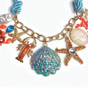 Betsey Johnson Sea Life Charms Rope and Chain Necklace